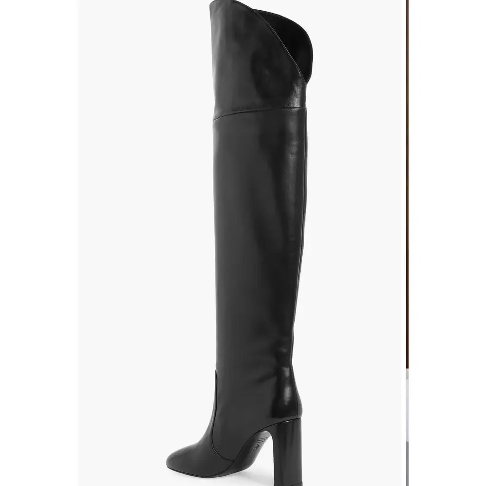Stuart Weitzman Women's Size 7.5 - Black Babette Over-The-Knee Tubo 85